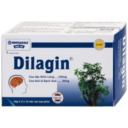 Thuốc Dilagin 150mg Hd Pharma phòng và điều trị suy giảm trí nhớ, thiểu năng tuần hoàn não (5 vỉ x 10 viên)