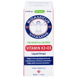 Dung dịch uống hỗ trợ tăng cường hấp thu Calcium Bioamicus Vitamin K2 & D3 (10ml)