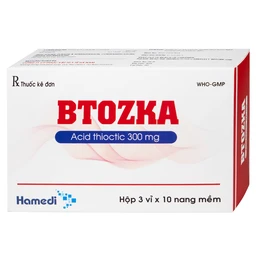 Thuốc Btozka 300mg Hamedi điều trị rối loạn cảm giác trong bệnh viêm đa dây thần kinh đái tháo đường (3 vỉ x 10 viên)