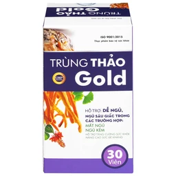 Viên uống hỗ trợ dễ ngủ, ngủ sâu giấc, tăng cường sức khỏe Trùng Thảo Gold (30 viên)