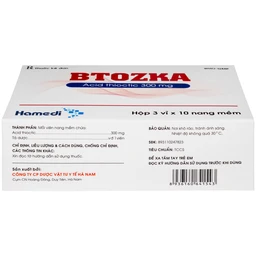 Thuốc Btozka 300mg Hamedi điều trị rối loạn cảm giác trong bệnh viêm đa dây thần kinh đái tháo đường (3 vỉ x 10 viên)