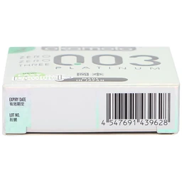 Bao cao su Okamoto 0.03 Platinum trong suốt, mềm mại, dùng để phòng tránh thai và ngăn ngừa HIV (3 cái)