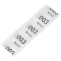 Bao cao su Okamoto 0.03 Platinum trong suốt, mềm mại, dùng để phòng tránh thai và ngăn ngừa HIV (3 cái)