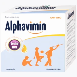 Thuốc Alphavimin 10ml Hadiphar bổ sung vitamin trong thời kỳ dưỡng bệnh, chế độ ăn đặc biệt (20 ống)