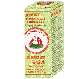 Dầu gió Nhị Thiên Đường 1.5ml (10 chai) dùng khi cảm mạo phong hàn, sổ mũi, chóng mặt, nhức đầu, say tàu xe