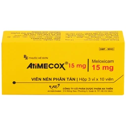Thuốc Atimecox 15mg An Thiên giảm các dấu hiệu và triệu chứng của viêm xương khớp (3 vỉ x 10 viên)