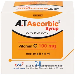 Dung dịch uống A.T Ascorbic Syrup 100mg bổ sung vitamin C, điều trị bệnh scorbut (30 gói x 5ml)