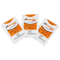 Dung dịch uống A.T Ascorbic Syrup 100mg bổ sung vitamin C, điều trị bệnh scorbut (30 gói x 5ml)