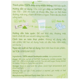 Bột Diếp Cá Nguyên Chất Datino (15 gói x 3g)
