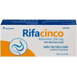 Thuốc Rifacinco 200mg Hà Nam điều trị tiêu chảy du lịch do E. coli không xâm nhập (3 vỉ x 9 viên)