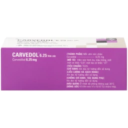 Thuốc Carvedol 6.25 United điều trị tăng huyết áp, bệnh mạch vành (10 vỉ x 10 viên)