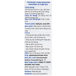 Kem bôi mụn cóc Timodore 5ml hỗ trợ loại bỏ mụn cóc, vết chai sần
