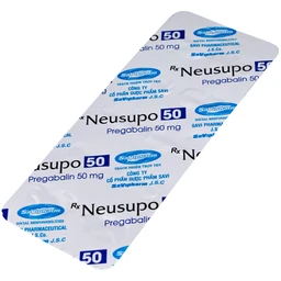 Thuốc Neusupo 50mg Savipharm đau thần kinh, lo âu lan tỏa, đau cơ xơ hóa, hỗ trợ động kinh cục bộ (3 vỉ x 10 viên)