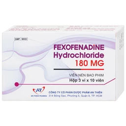 Thuốc Fexofenadine Hydrochloride 180mg An Thiên điều trị viêm mũi dị ứng theo mùa (3 vỉ x 10 viên)