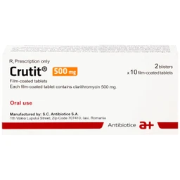 Thuốc Crutit 500mg S.C Antibiotice điều trị các bệnh nhiễm khuẩn do các vi khuẩn nhạy cảm (2 vỉ x 10 viên)