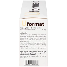 Thuốc Uformat 50mg CPC1HN điều trị xơ gan mật nguyên phát và giúp hoà tan sỏi mật (20 ống x 5ml)
