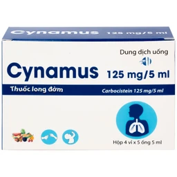 Dung dịch uống Cynamus 125mg/5ml CPC1HN dùng khi ho có đàm, tăng tiết nhiều đàm (4 vỉ x 5 ống)