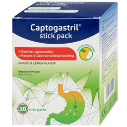 Vi bột Captogastril giảm nhanh acid, đau dạ dày, ợ nóng, đầy hơi, buồn nôn, khó tiêu hộp 20 gói