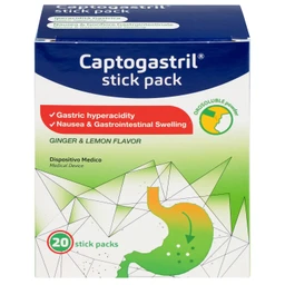 Vi bột Captogastril giảm nhanh acid, đau dạ dày, ợ nóng, đầy hơi, buồn nôn, khó tiêu hộp 20 gói