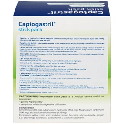 Vi bột Captogastril giảm nhanh acid, đau dạ dày, ợ nóng, đầy hơi, buồn nôn, khó tiêu hộp 20 gói
