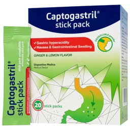 Vi bột Captogastril giảm nhanh acid, đau dạ dày, ợ nóng, đầy hơi, buồn nôn, khó tiêu hộp 20 gói