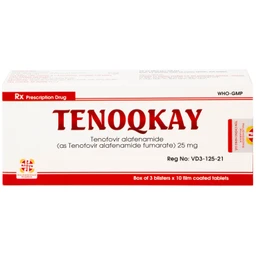 Thuốc Tenoqkay 25mg Phương Đông điều trị bệnh viêm gan siêu vi B mạn tính (3 vỉ x 10 viên)