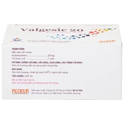 Valgesic 20mg Medisun liệu pháp thay thế tăng sản lượng thận ở trẻ (6 vỉ x 10 viên)