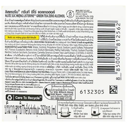 Nước súc miệng Listerine Green Tea bảo vệ răng miệng suốt 24 giờ (250ml)