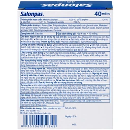 Thuốc Salonpas 6.5cm x 4.2cm Hisamitsu hỗ trợ giảm đau, kháng viêm (5 hộp x 4 gói)
