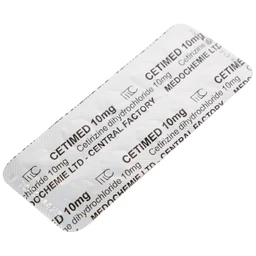 Thuốc Cetimed 10mg Medochemie điều trị triệu chứng viêm mũi dị ứng (1 vỉ x 10 viên)