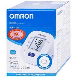 Máy đo huyết áp bắp tay Omron HEM 7143T1 hỗ trợ đo huyết áp, nhịp tim