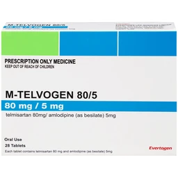 Thuốc M-Telvogen 80/5mg Evertogen điều trị tăng huyết áp đơn độc hoặc kết hợp với thuốc khác (2 vỉ x 14 viên)