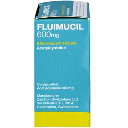 Thuốc Fluimucil 600mg Zambon điều trị bệnh hô hấp kèm tăng tiết đờm nhày (5 vỉ x 2 viên)