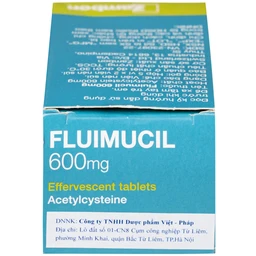Thuốc Fluimucil 600mg Zambon điều trị bệnh hô hấp kèm tăng tiết đờm nhày (5 vỉ x 2 viên)