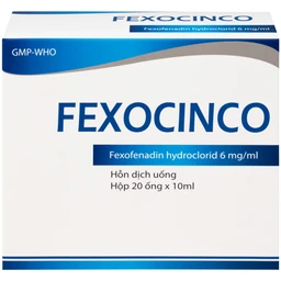 Thuốc Fexocinco 6mg Hà Nam điều trị triệu chứng viêm mũi dị ứng và mày đay mạn tính (20 ống x 10ml)