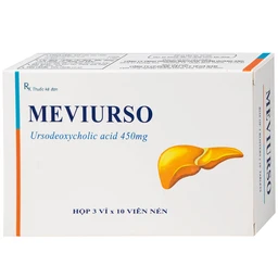 Thuốc Meviurso 450mg Hà Nam dùng để hòa tan sỏi cholesterol, viêm đường mật nguyên phát (3 vỉ x 10 viên)