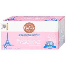 Nước muối sinh lý Fysoline Isotonique đẳng trương (40 ống x 5ml) giúp vệ sinh mắt mũi hàng ngày