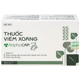 Thuốc viêm xoang Abipha Cap điều trị viêm xoang, nghẹt mũi, sổ mũi, viêm mũi dị ứng (3 vỉ x 10 viên)