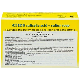 Xà phòng giảm mụn lưng Atids Salicylic Acid 2% + sulfur 80g