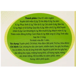 Viên ngậm ho bổ phế Bảo Thanh trừ ho, hoá đờm (20 vỉ x 5 viên)