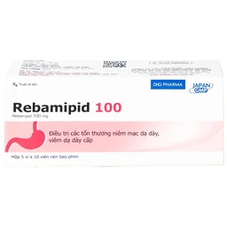 Thuốc Rebamipid 100 DHG điều trị loét dạ dày (5 vỉ x 10 viên)