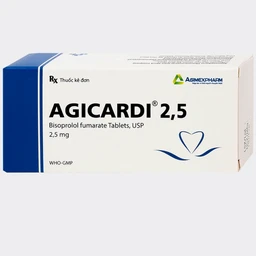 Thuốc Agicardi 2,5 Agimexpharm điều trị tăng huyết áp, đau thắt ngực ổn định mạn tính (3 vỉ x 10 viên)