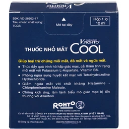 Thuốc nhỏ mắt V.Rohto Cool (12ml) điều trị mỏi mắt, đỏ mắt, ngứa mắt