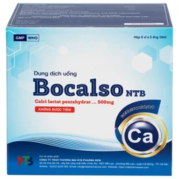 Thuốc Bocalso NTB Pharma bổ sung canxi cho các trường hợp có nguy cơ thiếu canxi (6 vỉ x 5 ống)