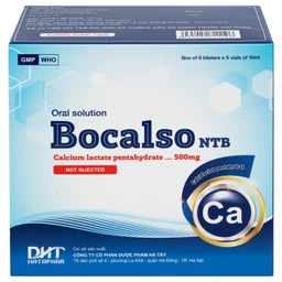 Thuốc Bocalso NTB Pharma bổ sung canxi cho các trường hợp có nguy cơ thiếu canxi (6 vỉ x 5 ống)