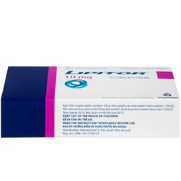 Thuốc Lipitor 10mg Viatris điều trị tăng cholesterol toàn phần (3 vỉ x 10 viên) 