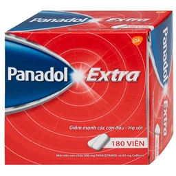 Viên nén Panadol Extra đỏ GSK giảm mạnh các cơn đau, hạ sốt, điều trị đau đầu, đau lưng (15 vỉ x 12 viên)