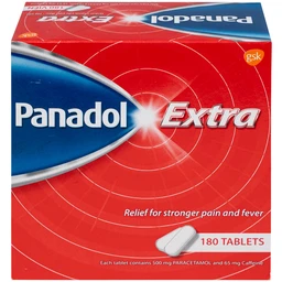 Viên nén Panadol Extra đỏ GSK giảm mạnh các cơn đau, hạ sốt, điều trị đau đầu, đau lưng (15 vỉ x 12 viên)