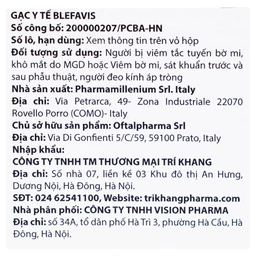Gạc lau mi mắt Blefavis Wipes (30 miếng) làm sạch mí mắt nhạy cảm, viêm bờ mi, sát khuẩn trước & sau phẩu thuật