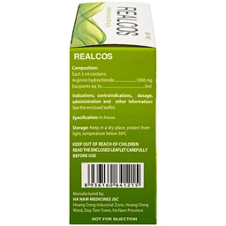 Thuốc Realcos 1000mg/5ml Hà Nam điều trị các bệnh lý liên quan đến rối loạn chu trình urê, bao gồm thiếu hụt các enzyme (20 ống) 4